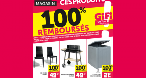 3 produits Gifi 100% remboursés (barbecue, chaises et coffre)