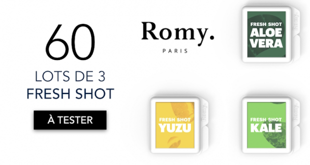 60 lots de 3 FRESH SHOT DE ROMY à tester gratuitement