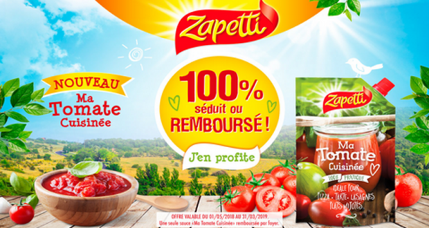 Sauce Zapetti Ma Tomate Cuisinée séduit ou 100% remboursée