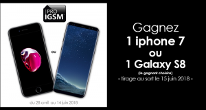 Smartphone iPhone 7 ou 1 Galaxy S8