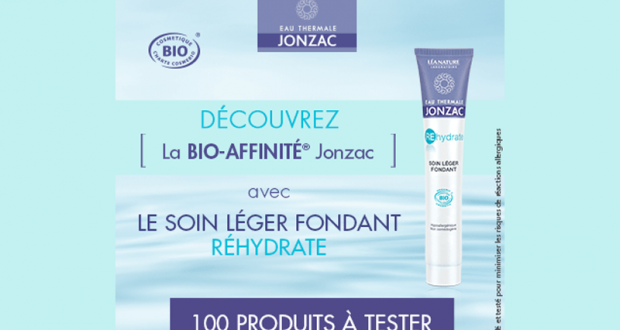 Testez le Soin Léger fondant REhydrate de Eau thermale Jonzac