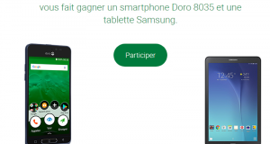Smartphone Doro 8035 et tablette Samsung