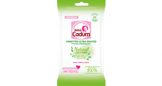 Lingettes Pocket Natural Caresse Cadum