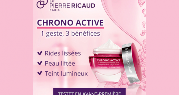 Testez la Crème Régénérante Jour Chrono Active de Dr Pierre Ricaud
