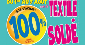 100% remboursés en bons d'achats sur le Textile Soldé