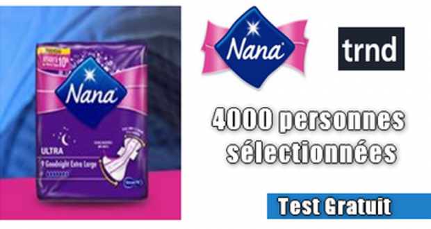 4000 packs gratuits de serviettes Nana Ultra Goodnight Extra Large