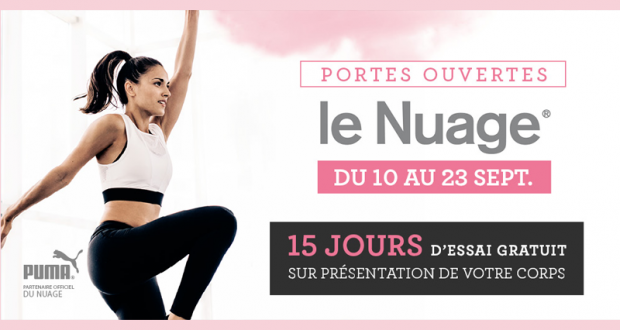 15 jours d'essai Gratuits au Nuage Fitness, Natation, Aquagym