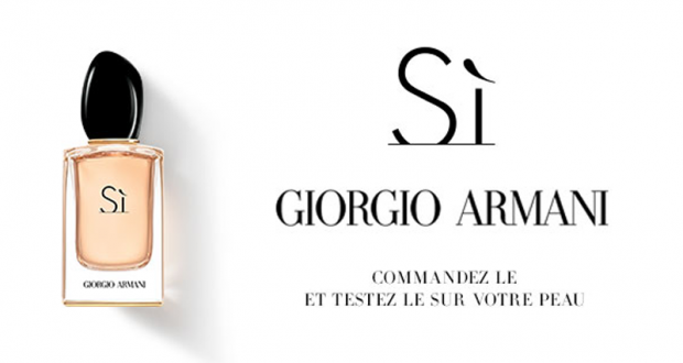 Échantillons gratuits de l’eau de parfum Sì de Giorgio Armani
