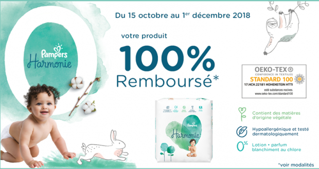 Couches Harmonie Pampers 100% Remboursé