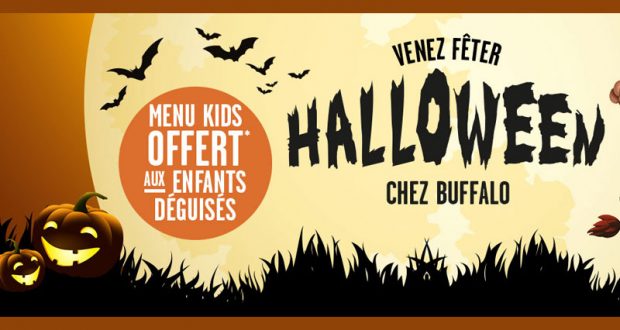 Menu kids offert aux enfants déguisés chez Buffalo Grill