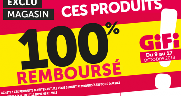 Produits Gifi 100% remboursés