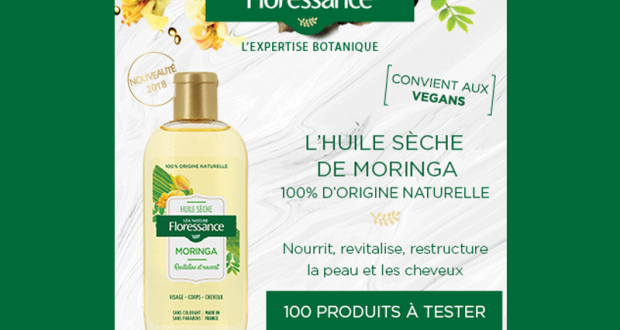 Testez l'Huile Sèche de Moringa de Floressance