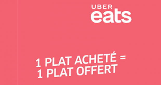 1 plat acheté = 1 plat offert avec Uber Eats