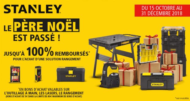 100% Remboursé sur le Rangement Stanley