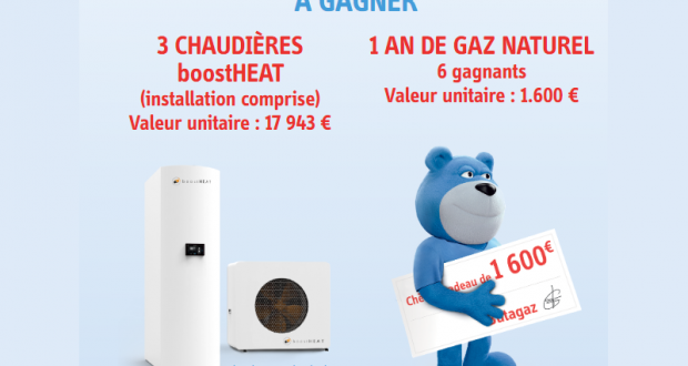 3 chaudières à gaz avec l'installation (valeur 17 942 euros)