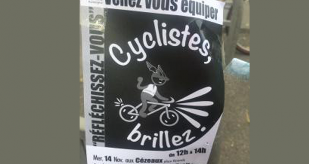 Distribution gratuite d'accessoires réfléchissants pour cycliste