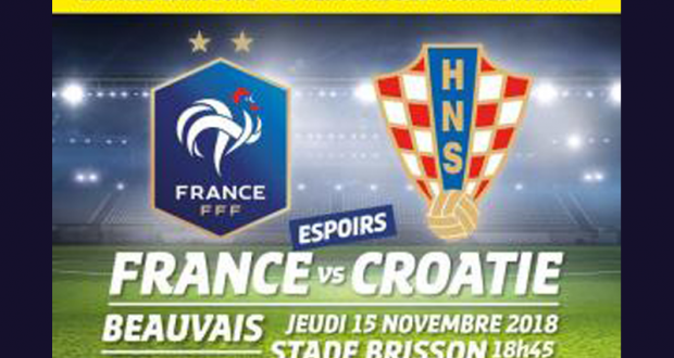 Places gratuites pour le Match de football Espoirs France Croatie