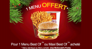 1 Menu Best Of ou Maxi Best of acheté = 1 Menu identique offert