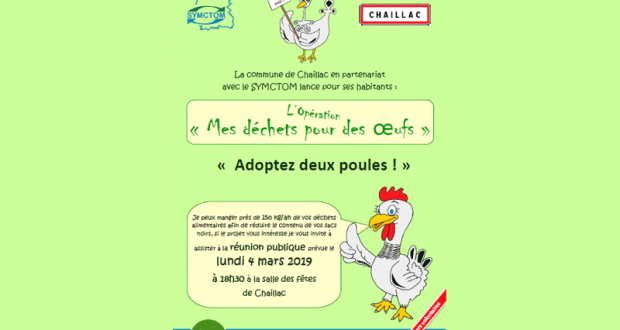 2 poules pondeuses gratuites pour réduire les déchêts - Chaillac