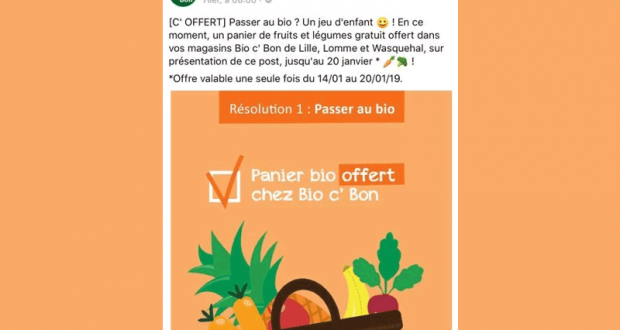 Panier de fruits et légumes offert