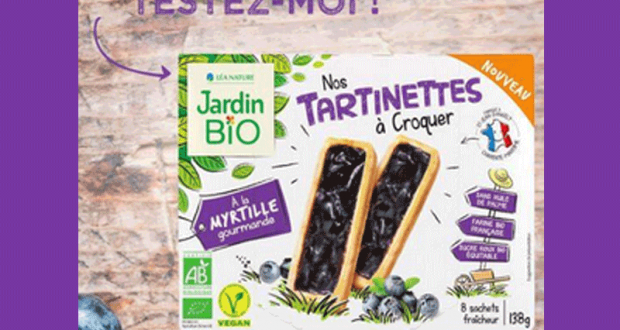 100 paquets de Tartinettes à la Myrtille Jardin BiO