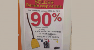 -90% de réduction sur tous les articles textiles soldés