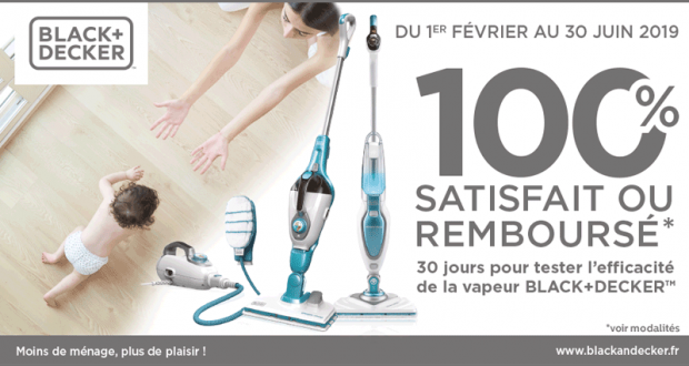 Black+Decker Balai vapeur 100% satisfait ou remboursé