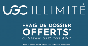 Frais de dossier offerts sur les cartes UGC Illimité