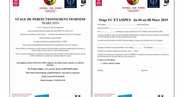 Stage de football féminin gratuit