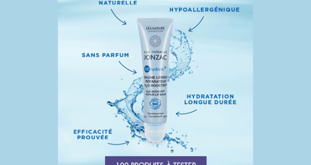 Testez le Baume Lèvres Réparateur H2O Booster de la gamme REhydrate + de Eau Thermale Jonzac