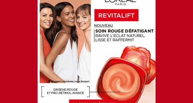 Testez le Soin Rouge Défatigant Jour Revitalift de L'Oréal Paris