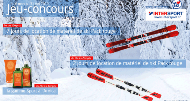 10 lots de 7 jours de location de matériel de ski Intersport