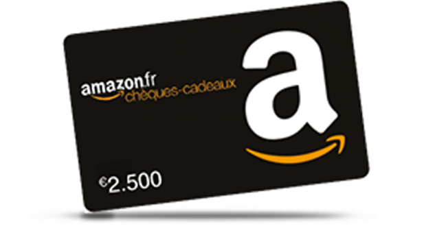 4 chèques cadeau Amazon de 2500 euros
