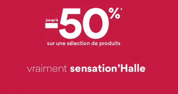 -50% de réduction sur une Large sélection d’articles La Halle