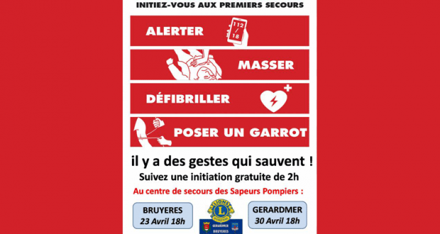 Initiation gratuite aux Gestes qui Sauvent - Gérardmer-Bruyères