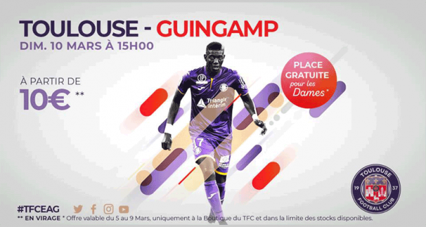 Place gratuite pour le match TFC - Guingamp pour Femmes