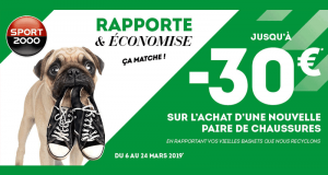 Sport 2000 vos vieilles baskets = 30€ offerts