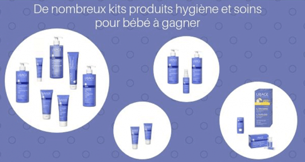 17 kits contenant des produits d'hygiène et de soins Uriage