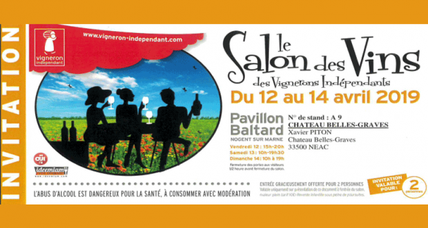 Invitation Gratuite pour 2 au Salon des vignerons indépendants