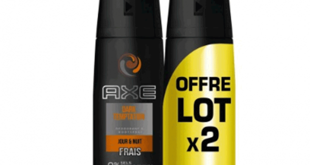 Lot de 2 déodorants Axe Gratuits