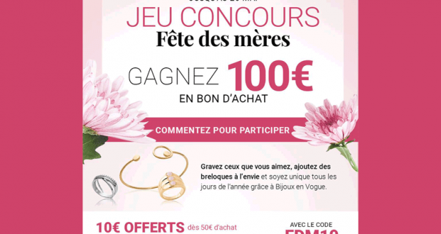 Bon d'achat Bijoux en vogue de 100 euros