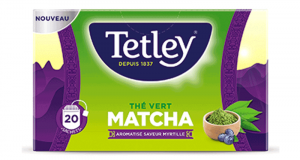 Thés verts Matcha nature et à la myrtille de Tetley