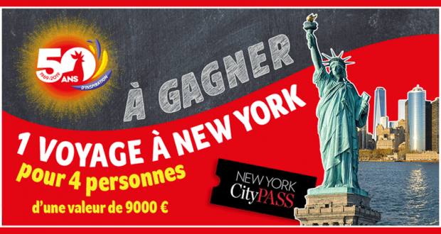 Voyage pour 4 personnes à New York de 9000 euros