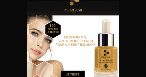 100 Sérums Liftants Bio Effet tenseur immédiat Miraclar à tester