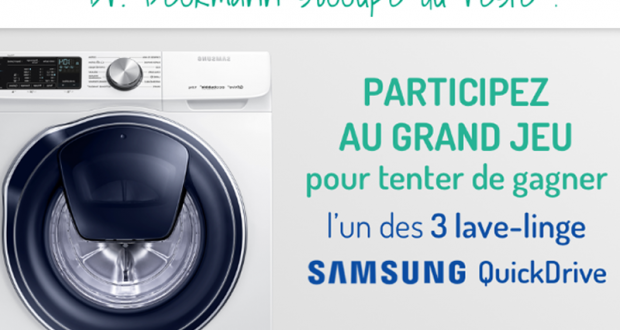 3 lave-linges Samsung Quickdrive offerts