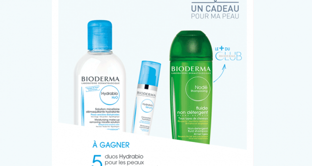 5 × 2 produits Hydrabio de Biorderma offerts