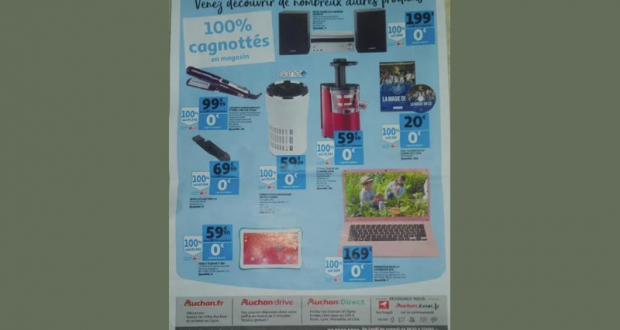 Sélection d'articles 100% remboursés sur la carte Auchan