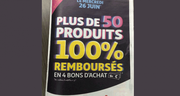 Sélection de produits 100% remboursés en 4 bon d’achats