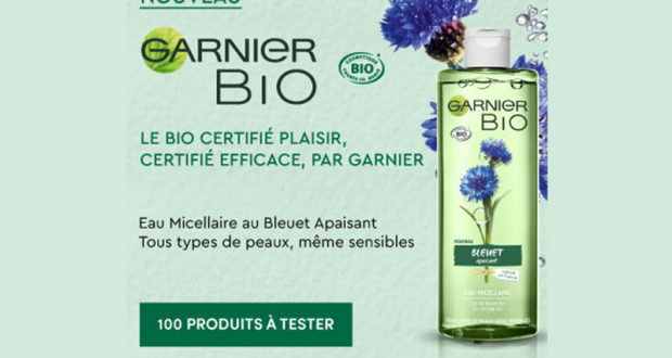 100 Eau Micellaire Bleuet Apaisant de Garnier Bio à tester