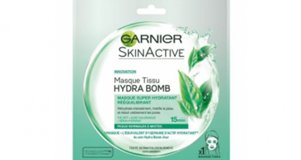 20 Masques tissu Skinactive Hydrabomb Garnier à tester